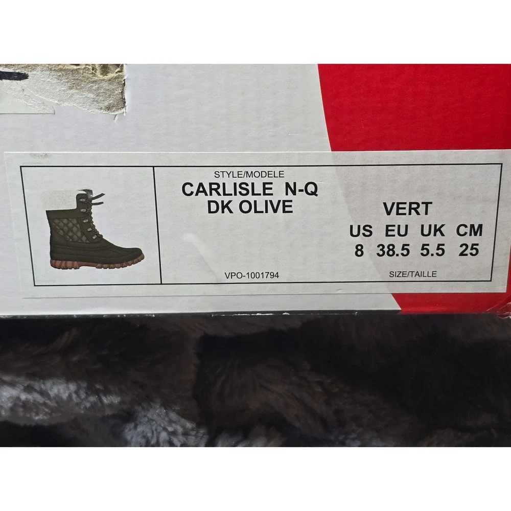 NWB Storm by Cougar Carlisle‎ Dark Olive Green Waterproof Winter Snow Boots-  8